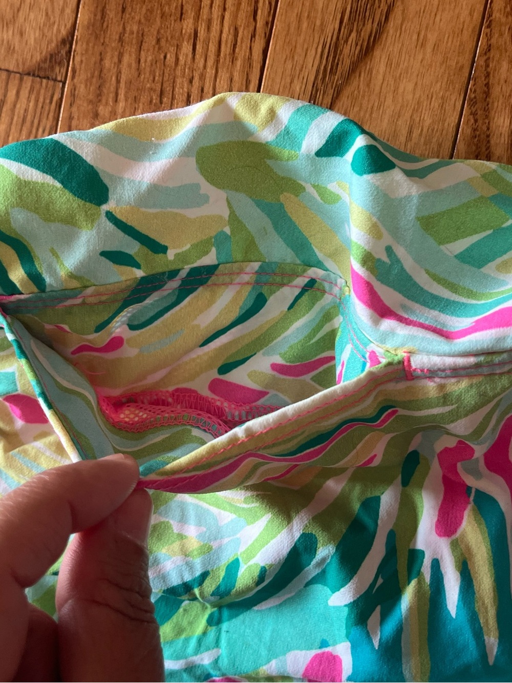 Lilly Pulitzer Neon Palm Print Drawstring Shorts - Pink, Turquoise, Lime - Picture 3 of 5